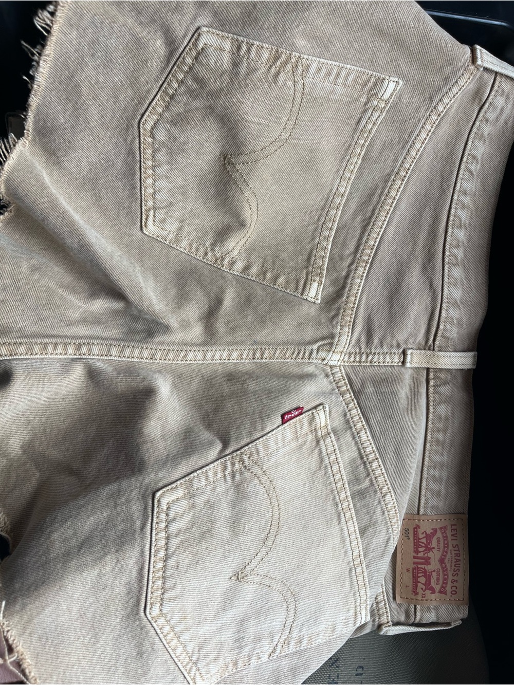 Levi's Sand-Colored High-Waisted Denim Shorts
